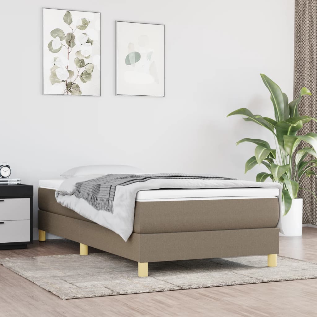 Vidaxl Bedframe Zonder Matras, Taupe, 100X200 Cm, Gestoffeerd