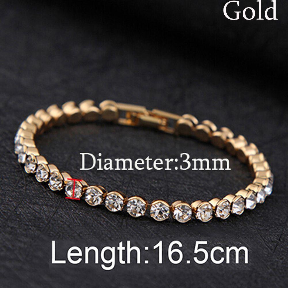 Women Austria Crystal Silver/Gold Fashion Jewelry Cuff Bangles Hand Chain Shiny Bracelets