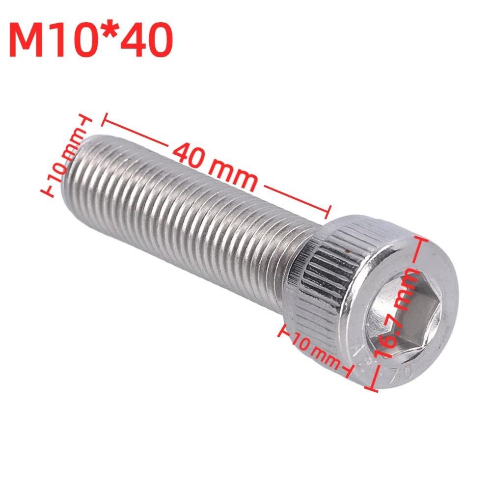 4PCS M10 Thread Size Hex Socket Bolt Fastener Hardware  for Engineering, Construction and DIY