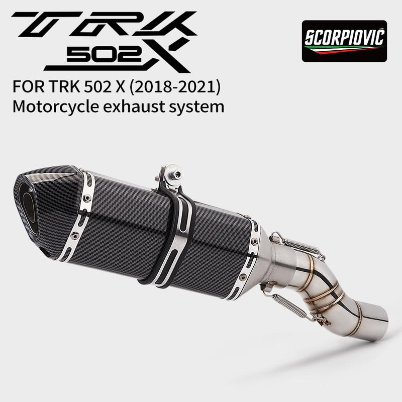 Motorcycle Exhaust For Benelli TRK502X 502X TRK 2019 2020 2021 Full Systems Moto Mid Link Pipe