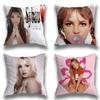 Singer B-Britney Spears Pillow Case Anti-dustmite Pillowcase Invisible Zipper Silky Short Plush Sofa Cushion Cover