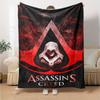שמיכה מודפסת בנושא Assassin's Creed - מושלמת לספה, למיטה, לנסיעות ולשימוש בחוץ | ניתנת לכביסה במכונה, נעימה ועמידה.