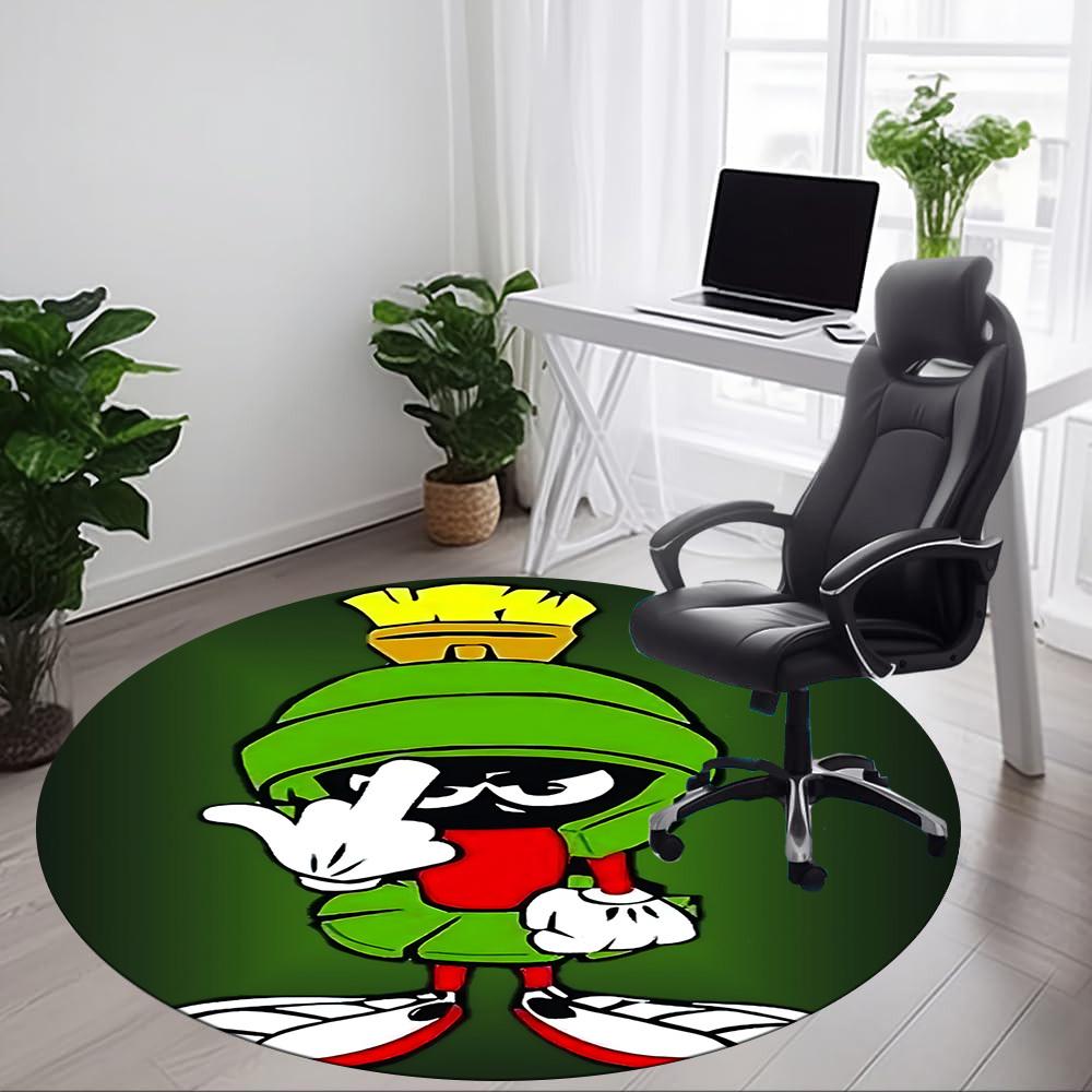 1pc Looney Tunes Marvin The Martian Office Round Area Rug, Under Office Chairs Bedroom Living Room Home Decor A1022297
