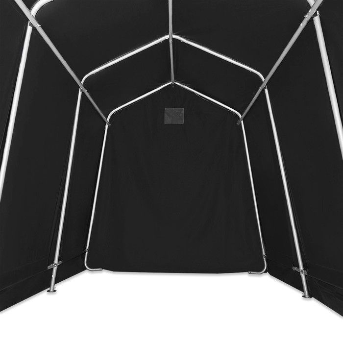 Motorcycle Tent Garage MG1 PVC 550 G Black 1.6 X 2.5 X 1.95 M - Galvanized Steel Structure Ø32 Mm