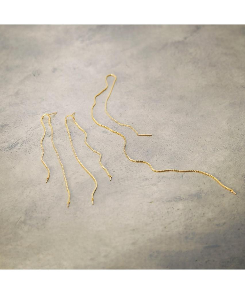 Earrings K10 Spike Triple Turn Stud Earrings 40576532 Yellow Gold 00 [Kokoshnick] Women's (100)