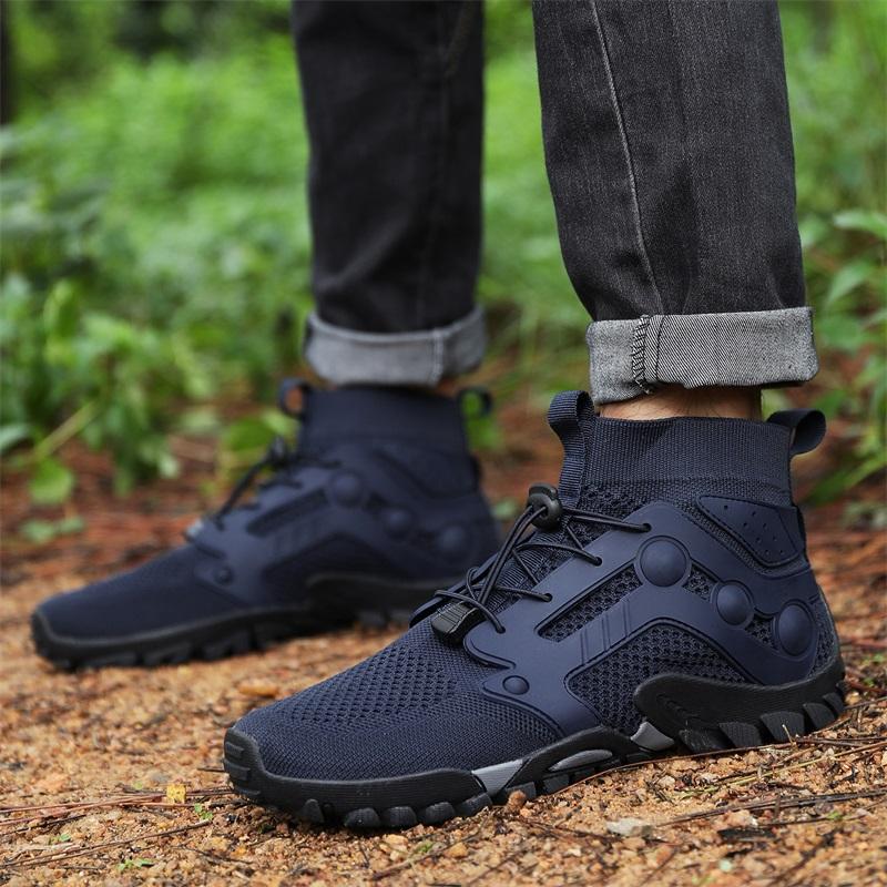 Women High-top Climbing Shoes Outdoor Hiking Sneakers Men Breathable Mesh Anti-slip Camping Trekking Sports Shoes