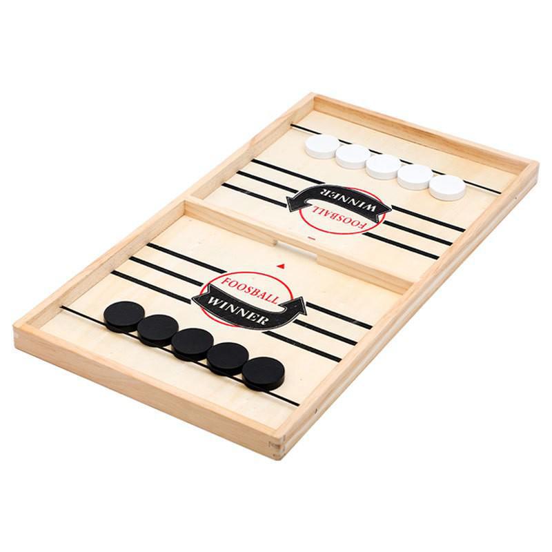 Wooden Bouncing Chess: Interactive Parent-Child Catapult Ice Hockey Game