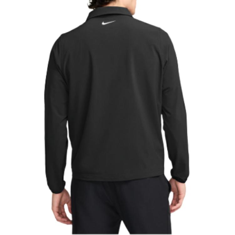 Nike Egyszínű cipzáras galléros hosszú ujjú vízálló kabát Férfi kabátok Fekete FQ0462-010