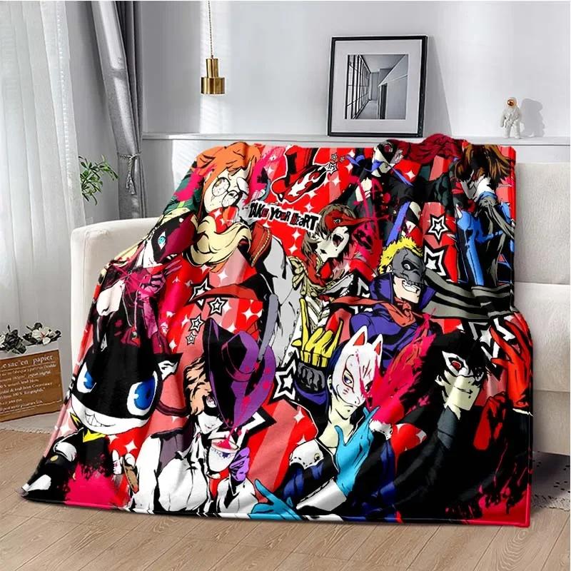 Persona Anime Cartoon Throws Blanket Kid Picnic Super Soft Kawaii Blanket for Travel Beding Couch Sofa Bed Blanket Birthday Gift
