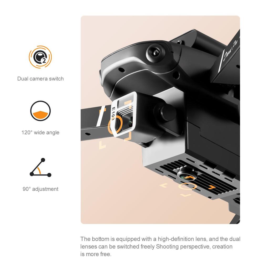 NEW E100 Mini Drone 4k Profesional HD Camera Fpv WiFi Dron with Obstacle Avoidance Rc Helicopter Folding Quadcopter Toys