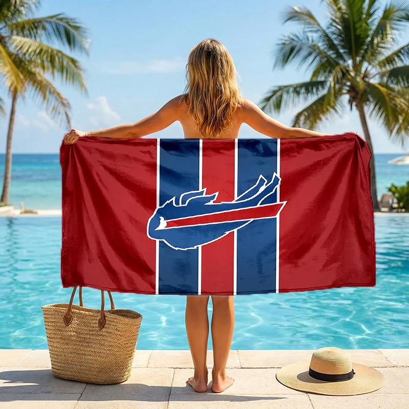 Bills Team Fashion Beach Towel: Ideal for Summer Adventures Soft, Absorbent and Quick Drying Suitable for Swimming and Bathing