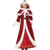 Santa Costume Mrs Santa Christmas Costume Woman Outfit Christmas Long Dress New Year Party Set