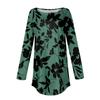 Women's  Loose Casual Flower Printed Round Neck Long Sleeved T Shirt Top Pullover Long Sleeved Sweatshirt