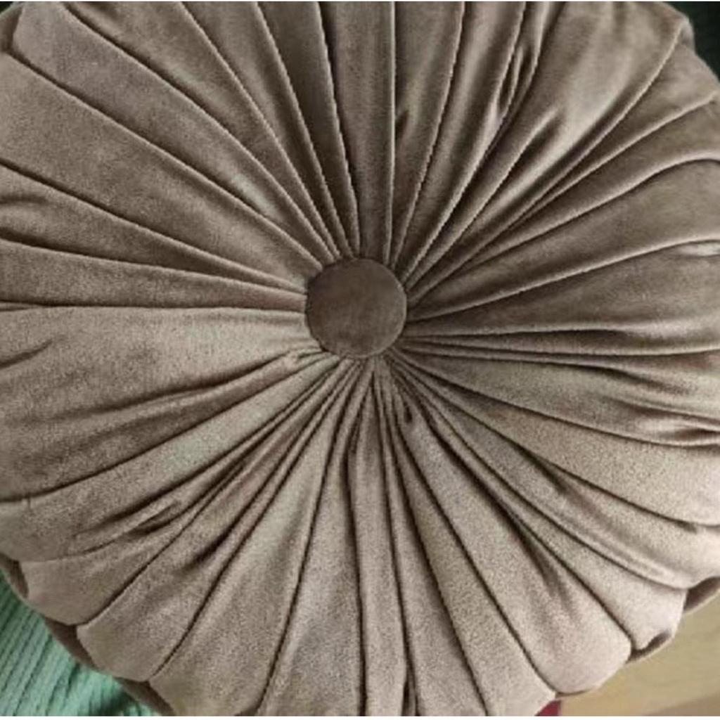 1psc Soft Velvet Round Pillow Cushion High Quality Solid Color Pumpkin Shape Sofa Pillows Home Decor Floor Pouf Seat Cushions