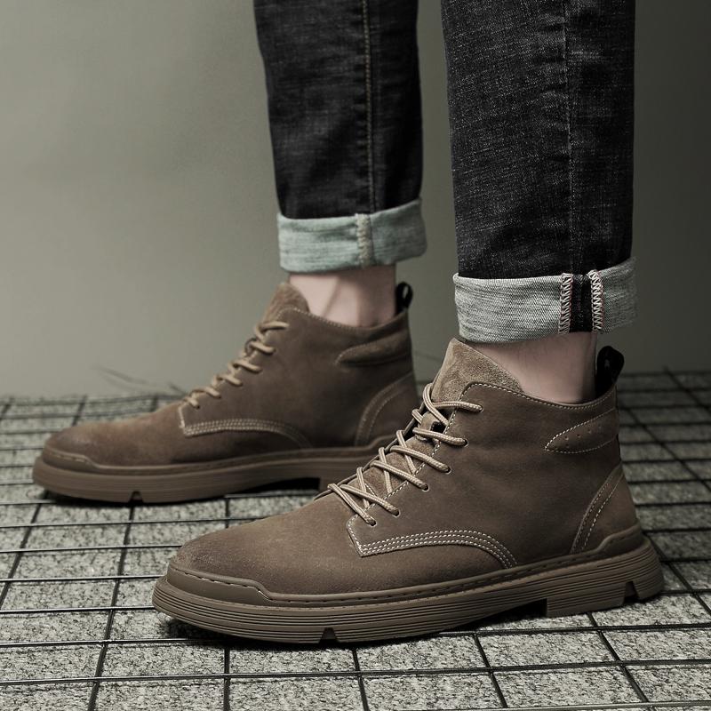 2024 New Designer Winter Shoes Men High Top Boots Men Leather Shoes Fashion Motorcycle Shoes Men Ankle Chelsea Boots Men Shoe