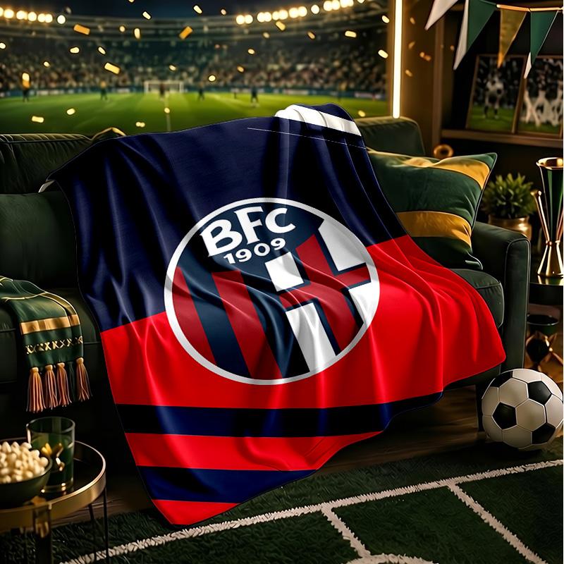 Voetbal Bologna Deken Lichtgewicht Ideaal Beddengoed Deken Perfect voor Reizen, Kamperen, Woonkamers, Kantoren, Banken, Fan Kerstcadeau