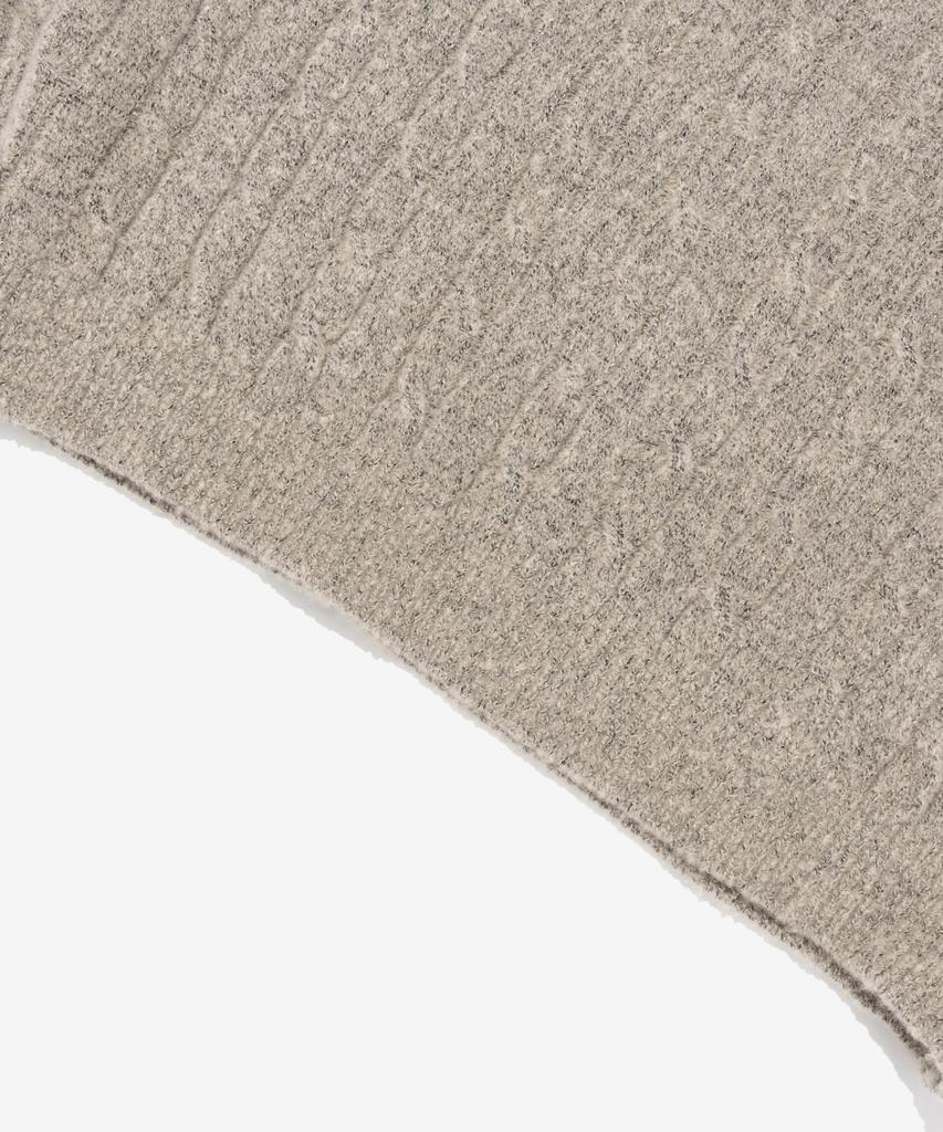 OTHERFITS Cable Henley Neck Round Knit (Beige)