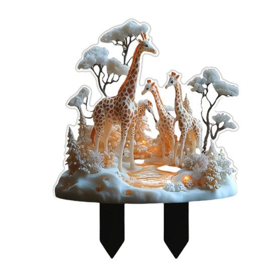Țepuș de Grădină Animal din Acril 2D, Broască Cocoș Girafă Ciupercă Semn de Artă pentru Curte, Semn Decorativ de Bun Venit pentru Curte Exterioară Gazon Cale