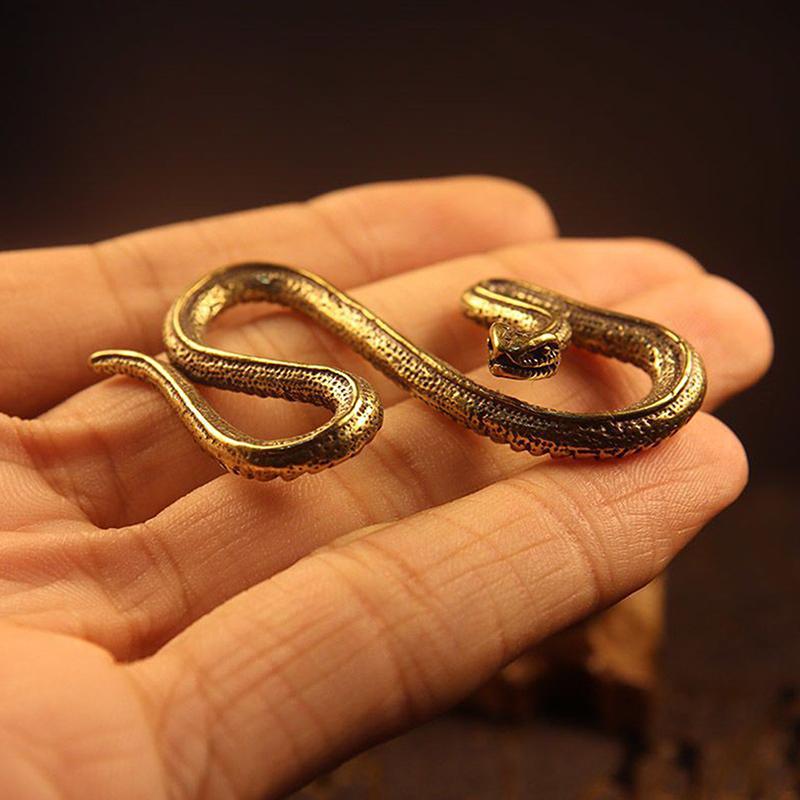 Vario žalvario mini gyvatė senovinės bronzos dekoro figūrėlės interjero dekoravimui darbalaukio ornamentas gryno vario miniatiūrų statula