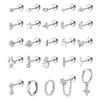 Bobisty 1pc Earrings for Sensitive Ears Surgical Stainless Steel Earrings for Women Dainty Flat Back Earring Stud Hoop Cartilage