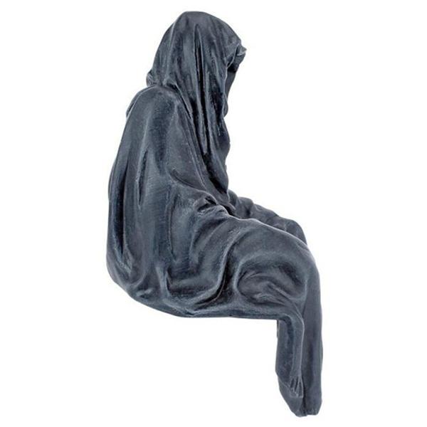 Svart Grim Reaper Staty Spännande Svart Robe Nightcrawler Resin Bordsfigurer Ornament Skräckspöke Skulptur Dekorationer