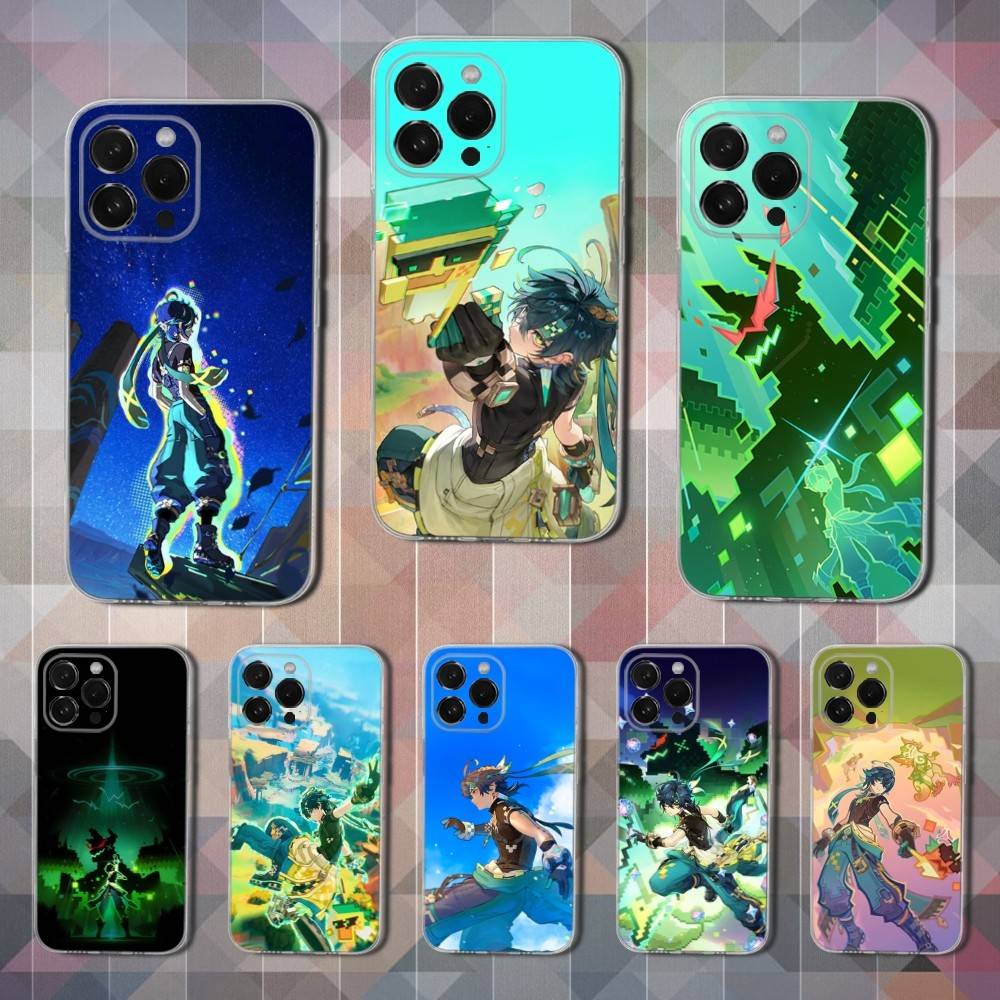Game Genshin Impact K-Kinich Phone Case For iPhone Max,Plus,11,14,13,XR,SE,12,15,Pro,17,16,X,XS,Mini Transparent Soft Cover