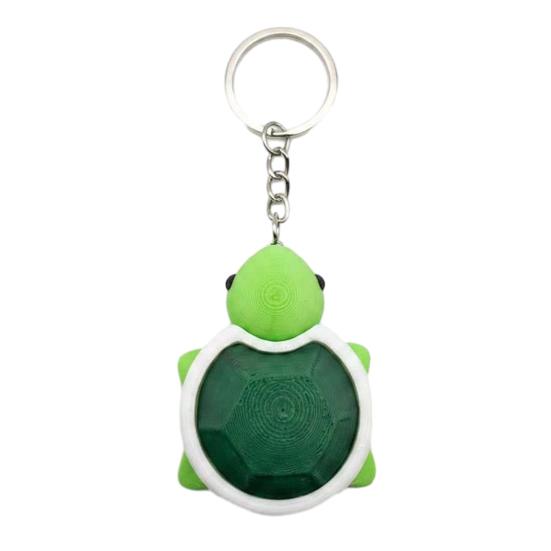 3D Printed Turtle Clicker Keychain Decompression Button Keyring Fidget Toy Home Office Worker Anxiety Stress Relief Desk Toy