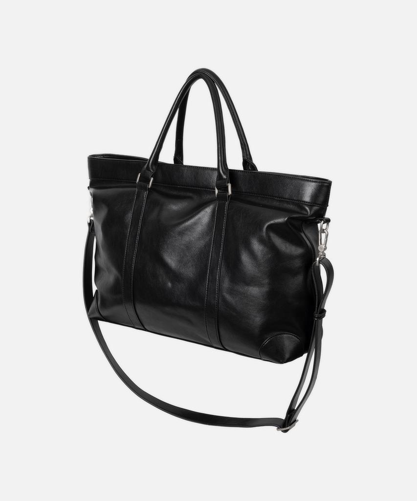 Draw Fit Vans Leather Crossbody Tote Bag [Black]