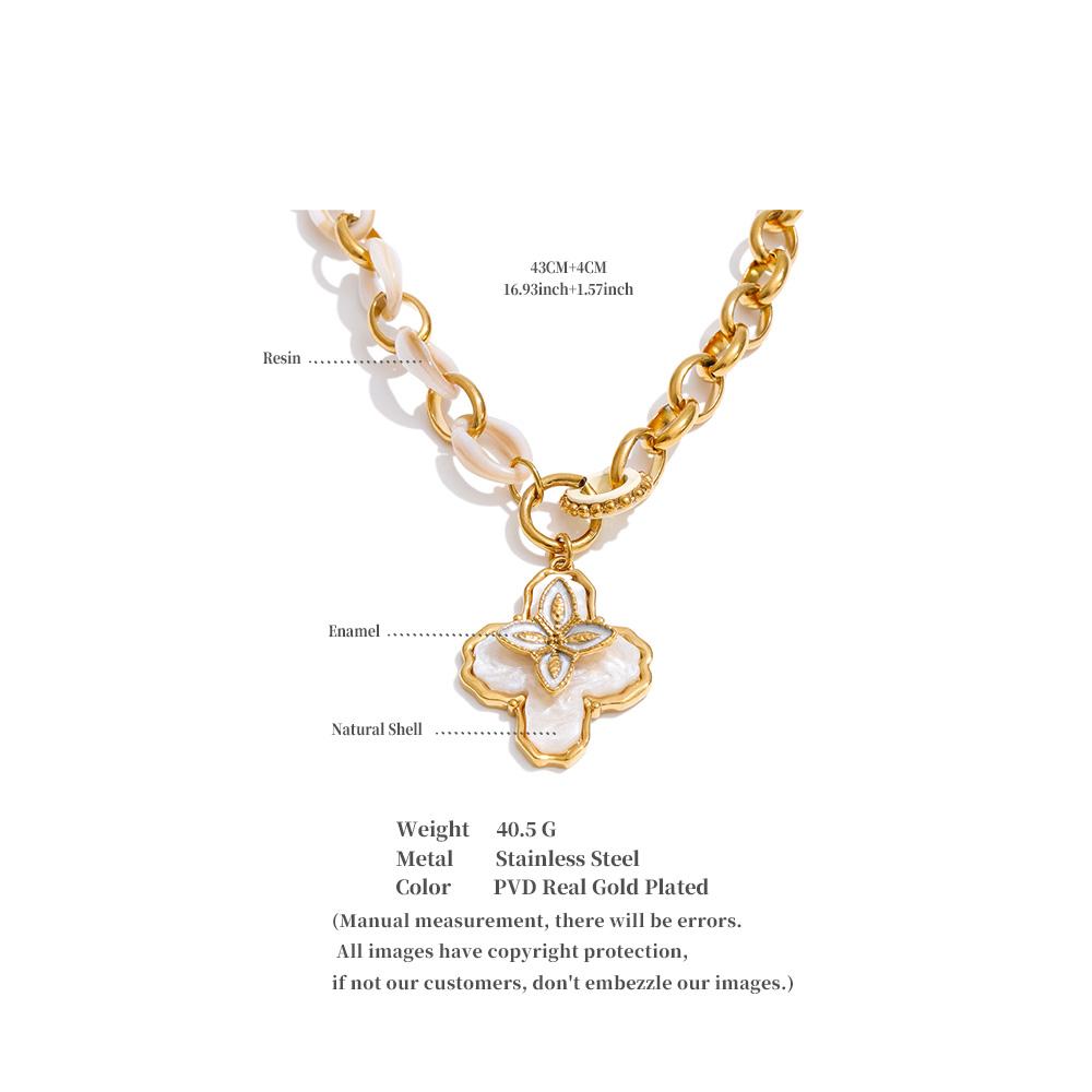 Eetit Stainless Steel Resin Flower Pendant Necklace Chain Hot Style Exclusive Fashion Statement Collar Jewelry New Arrivals 2026