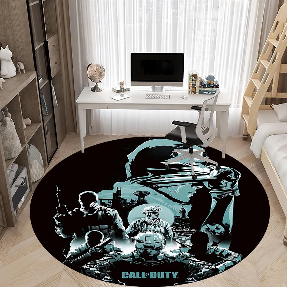 1PC Call of Duty Office Round Rug, Non-slip, Soft and Durable Office Rug for Interior Decoration, Perfect for Office, Beautiful Decoration
