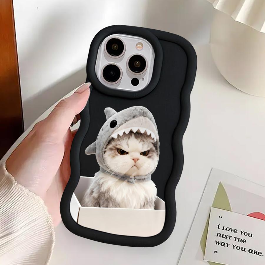 Angry Cat Bow Case for iPhone 18 15 Plus 12 16 Pro Max 8 11 XR 14 13 17 Air Soft Phone Cover