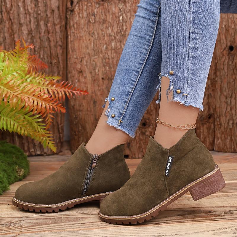 Women Boots New Autumn and Winter Women Shoes Brand Fashion Ankle High Heels Casual Suede Leather Goth Boots for Women