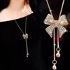 Snowflake Zircon Long Chain for Women Mode Silver Färg Kristall Maxi Halsband & hängen Statement Collier Smycken