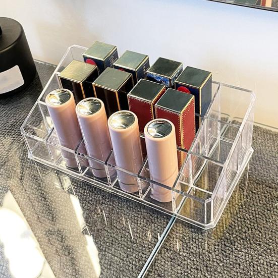 Boîte de rangement transparente pour rouge à lèvres, gain de place, 12/18/36 compartiments, pour maquillage féminin, usage quotidien