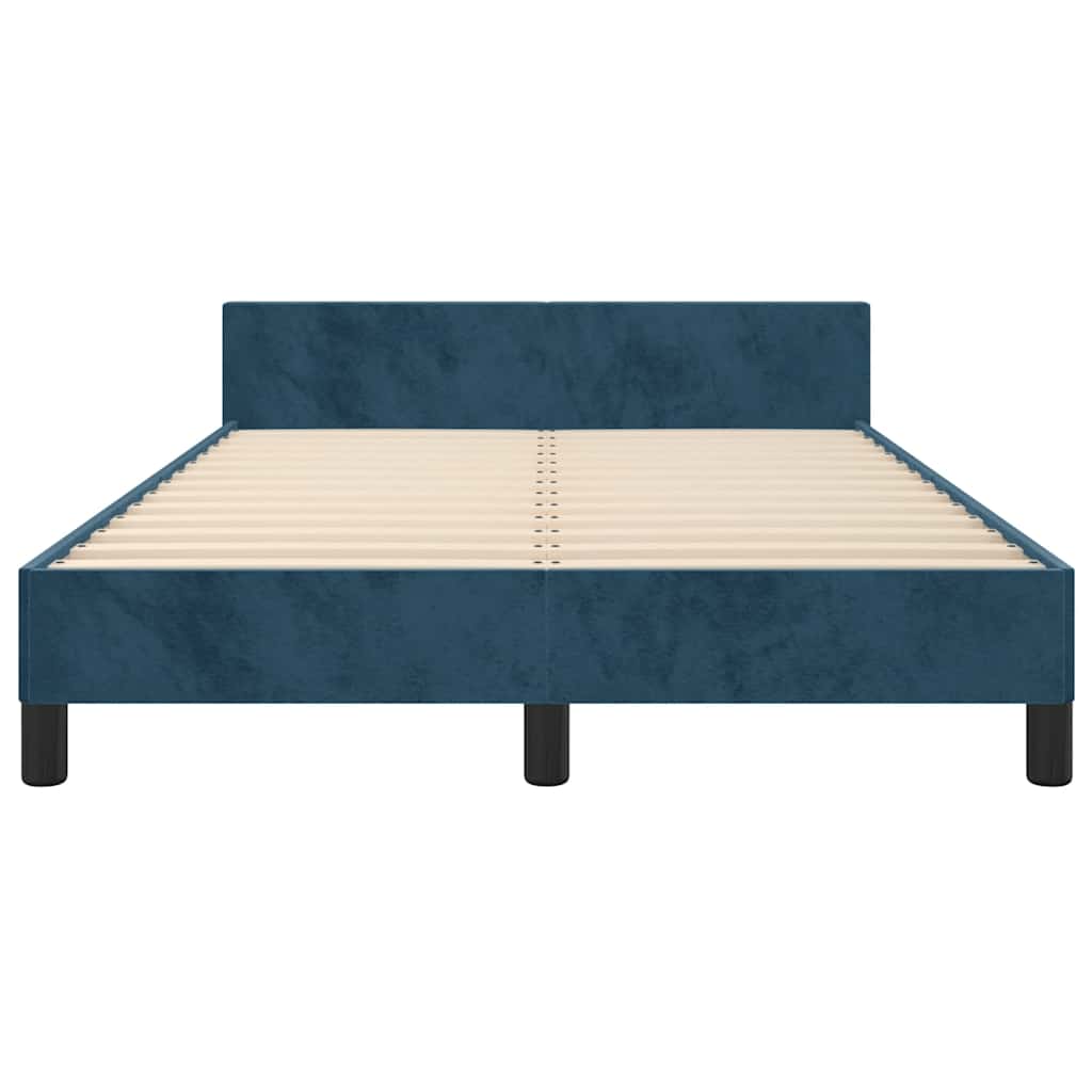 Bed Frame Without Mattress Dark Blue 120 X 200 Cm Velvet