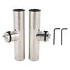 2PCS Tournament Style Boat Fishing Rod Holders Stainless Steel Clamp On Rail Mount Fishing Pole Holders Mounted To