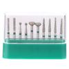 10pcs Dentistry Stainless Steel 1.6mm Round Handle Dental Diamond Burs Drills Kit