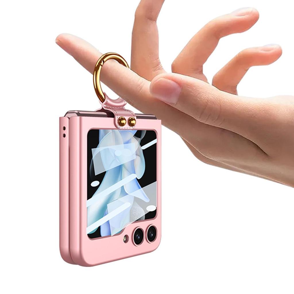 Luxuriöse Hülle für Samsung Galaxy Z Flip 5. Ring-Handyhülle für Samsung Galaxy Z Flip 5. Stoßfeste Abdeckung für Galaxy Z Flip 5. Kameraschutzhülle