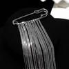 Silver Red Beads Beaded Fringed Chain Brooch Vintage Design Suit Pin Pendant Fixed Pin Party Jewelry Accessories Gifts
