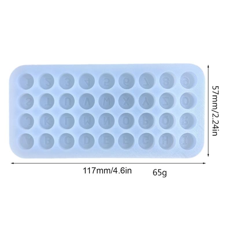Shiny Glossy Geometry Alphanumeric Silicone Epoxy Resin Mold DIY Keychain Pendant Jewelry for Bag Decorations Craft