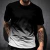 Fashionable men's breathable round neck T-shirt with gradient printed pattern, outdoor sports and leisure quick drying casual to