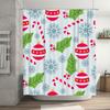 Tu Christmas Shower Curtain Holiday Festive Pattern Waterproof Bathroom Decor Xmas Home Decor Fabric Backdrop Holiday Themed