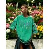 Fresh Lavender Flowers Print Women Washed T-Shirt Cotton Casual T Shirt Loose Hip Hop Short Sleeve Vintage Clothes
