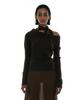 PARTIMENTO WOMEN Tie Neck Strap Asymmetrical Knit Top_Brown