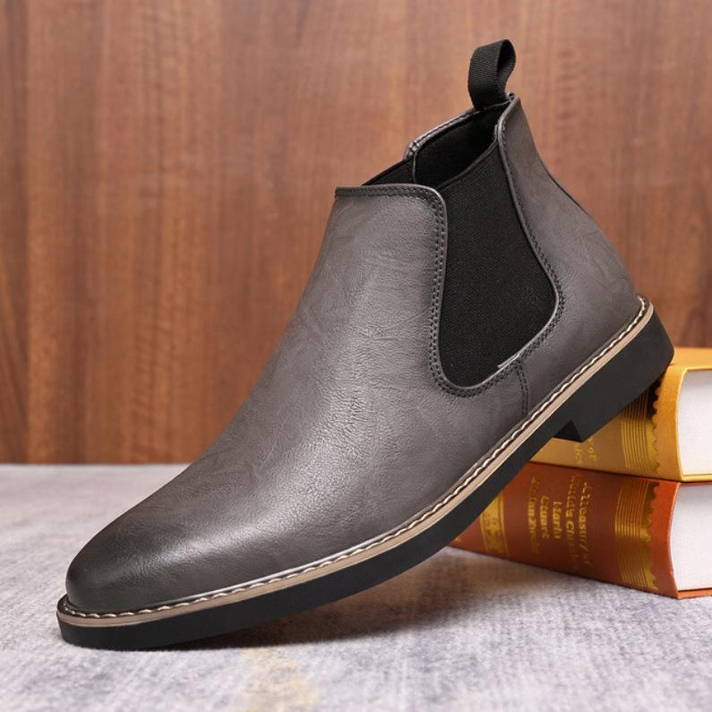 Bottines Chelsea pour Hommes Style Britannique Bottes en Cuir d'Affaires Bottes Hautes Décontractées Bottines Pointues à la Cheville Mode Bottes de Luxe pour Hommes