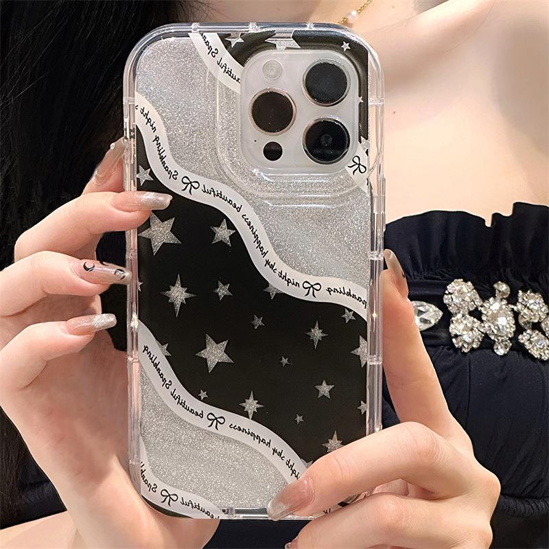 Mobile Phone Cases for iPhone 11 13 XR 15 Pro Max 12 14 Pro Max Case iPhone 16 7 Plus 8 Plus XS Max 6 15 Plus Laser Wave Pattern Anti-drop Waterproof