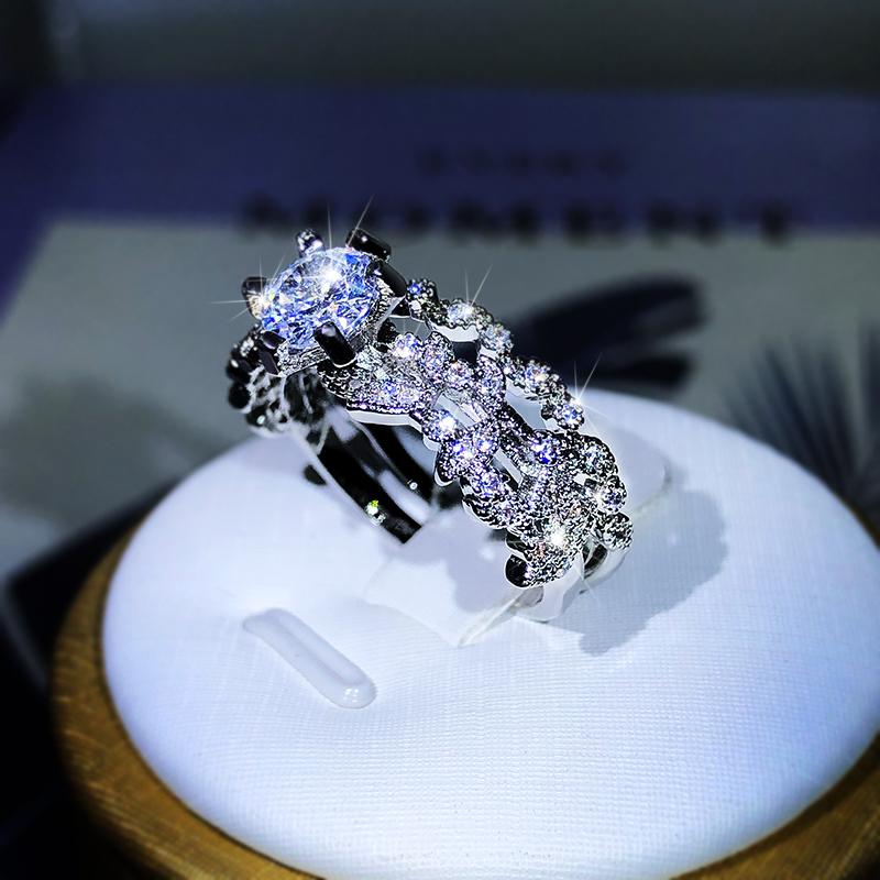 copper Gorgeous Big Cubic Zircon Rings For Women Fine Wedding Anniversary Gift Female Party Ring Brilliant Fashion Jewelry