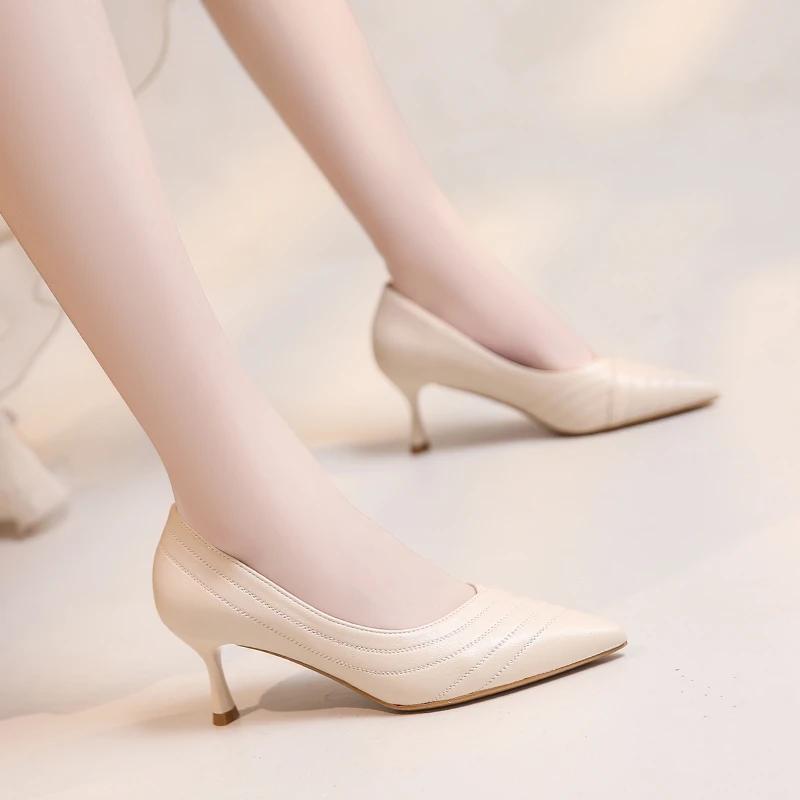 Fashion Fashion Shoes Female 2024 Autumn New Women's Pumps Comfortable Shallow Office Ladies Shoes Sexy Pointed Toe Dress Shoes Zapatos