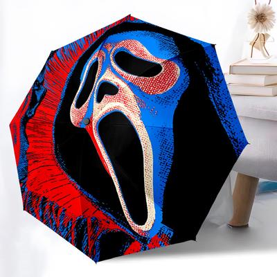 1 pièce Masque Scream Parapluie à Ouverture/Fermeture Automatique Parapluie Pliant, Parapluie de Voyage Compact Portable, Cadeau pour Hommes & Femmes y02