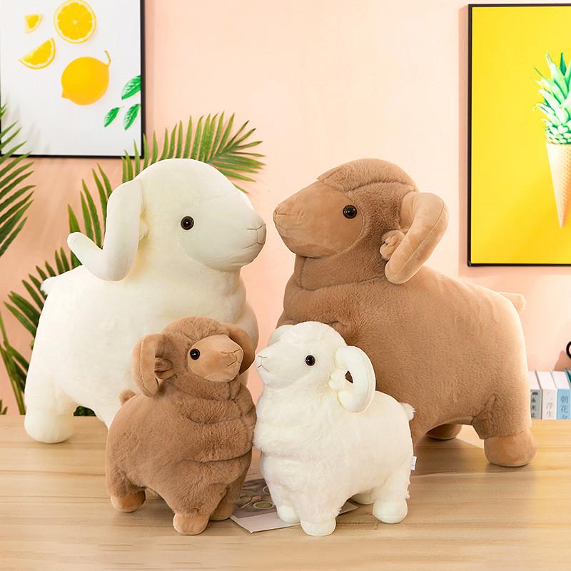 Adorable Realistic Plush Goat Stuffed Animal Toy For Kids Soft Home Decor Cushion